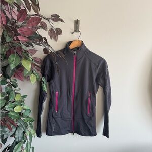 Icebreaker Women's Black Ski Jacket with Pink Zipper
